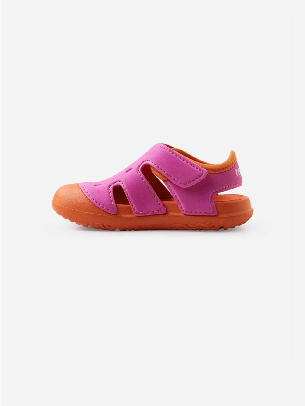 Kids Pink & Orange Closed-Toe Sandal with Hook-and-Loop Strap
